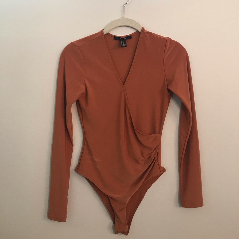 •Forever 21 Gold Yellow Long Sleeve Bodysuit•